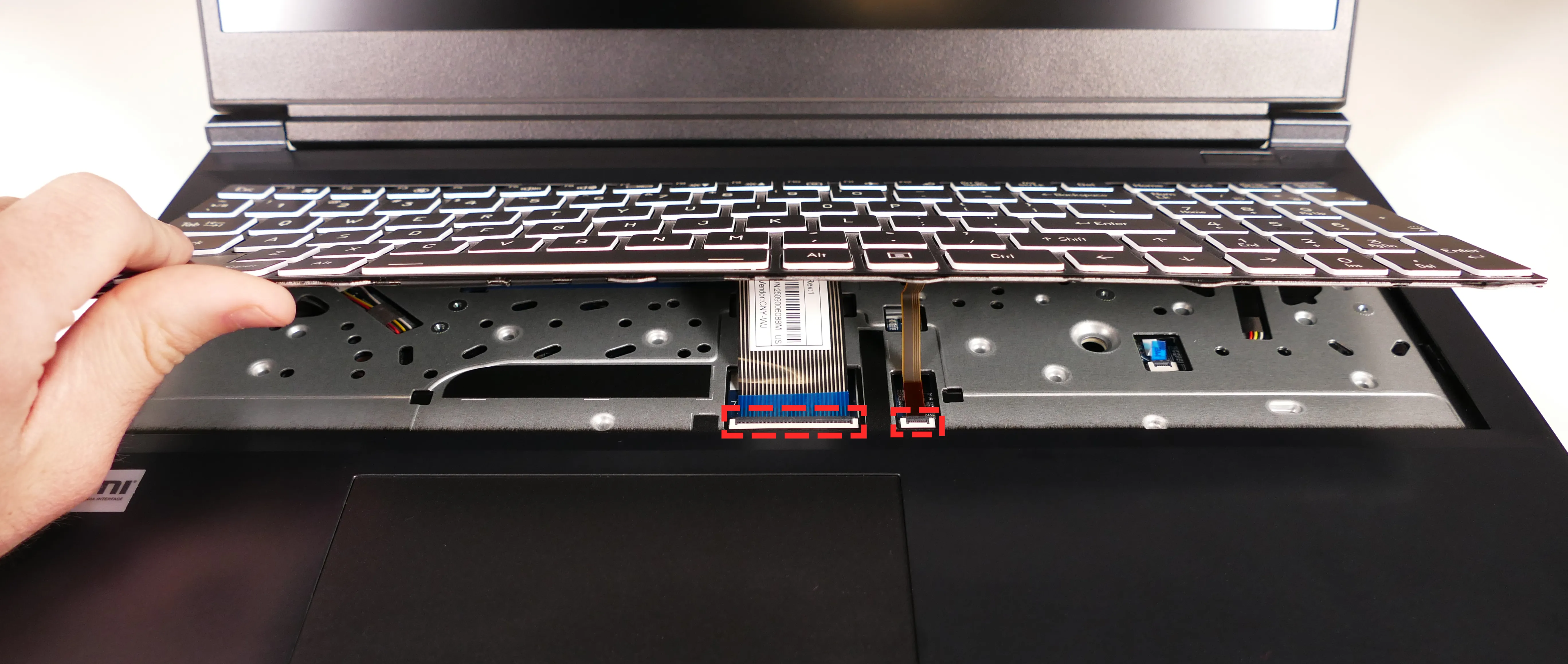 Keyboard ribbon connectors