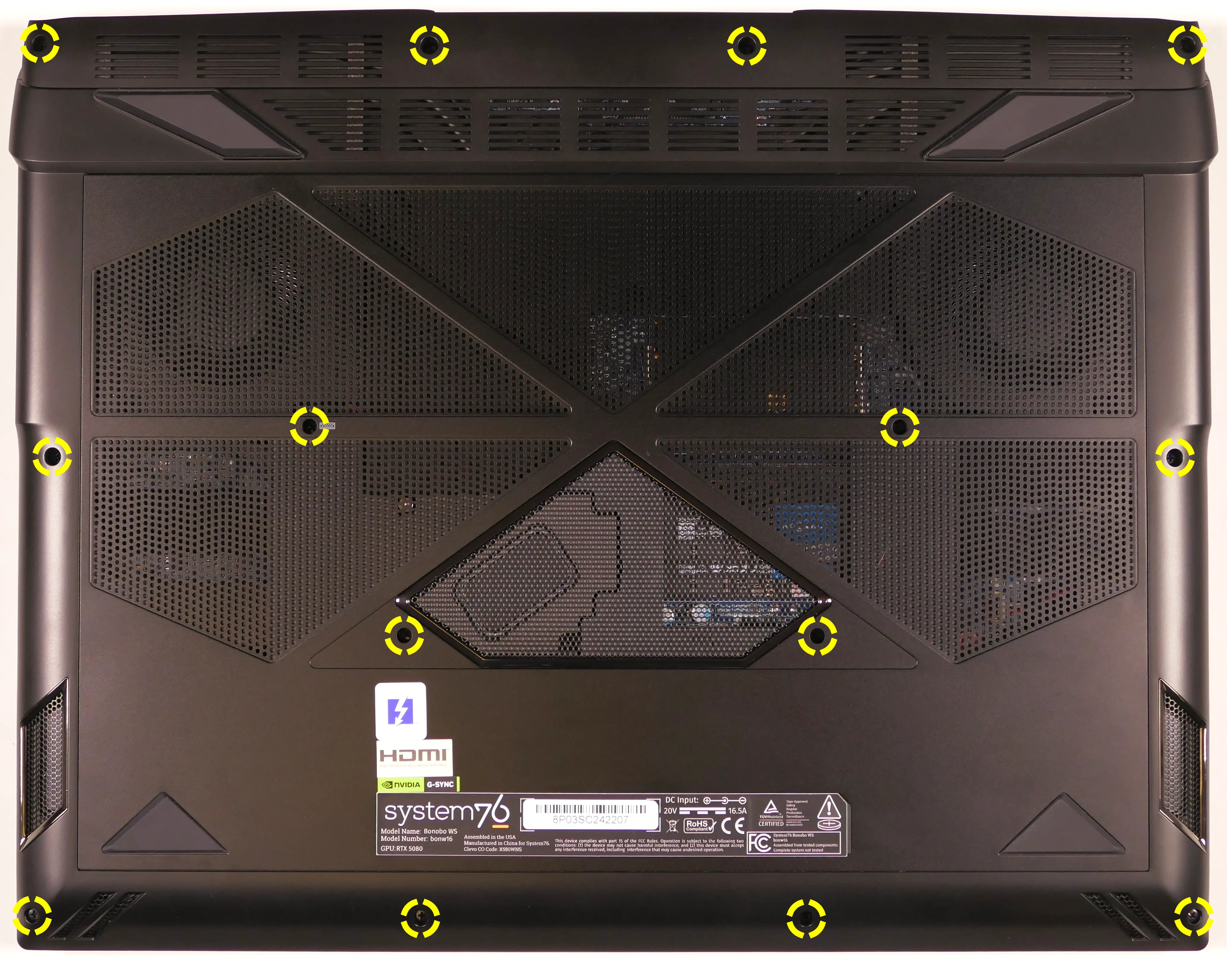 Bottom panel screws
