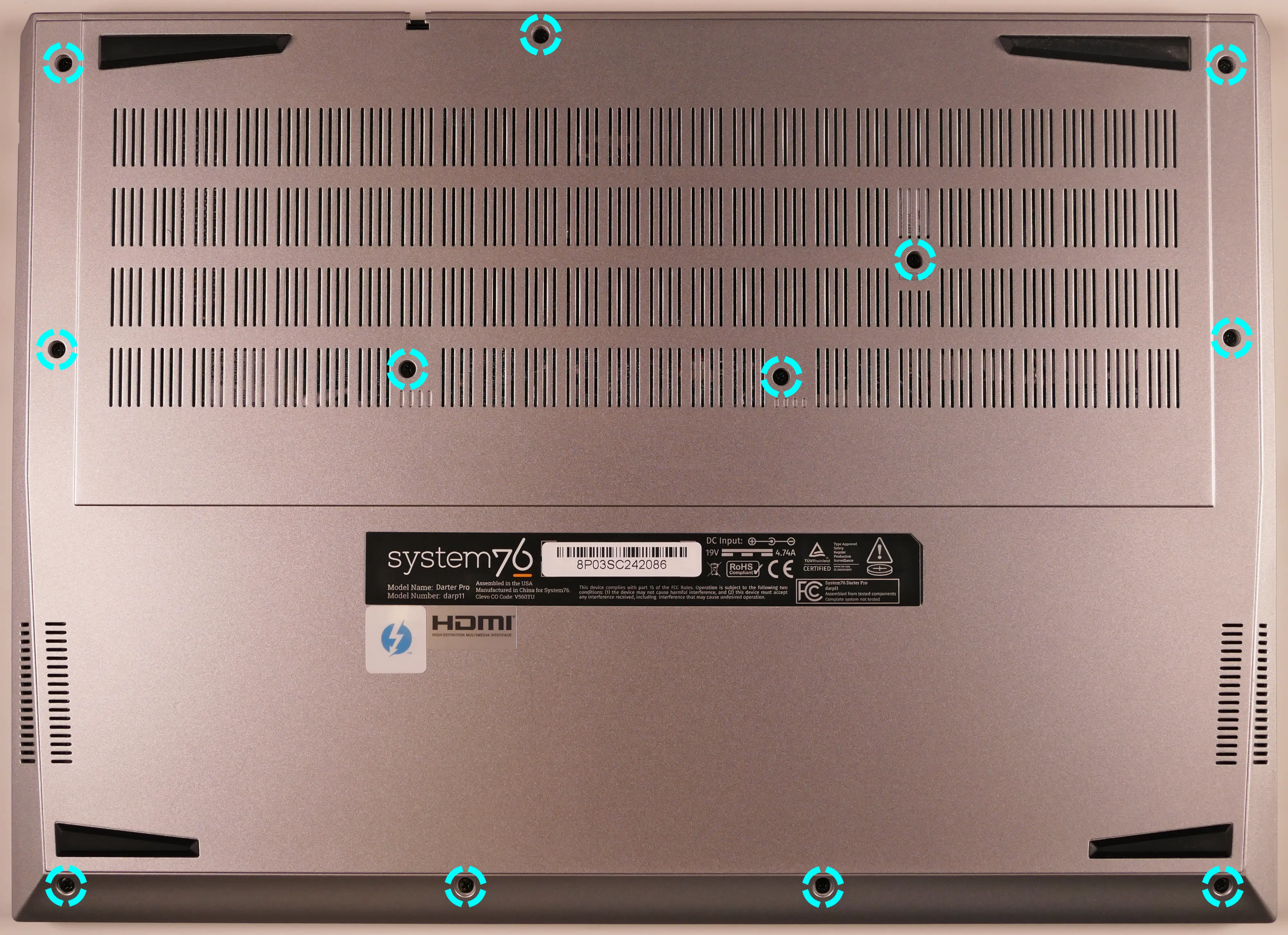 Bottom panel screws (darp11, 16")