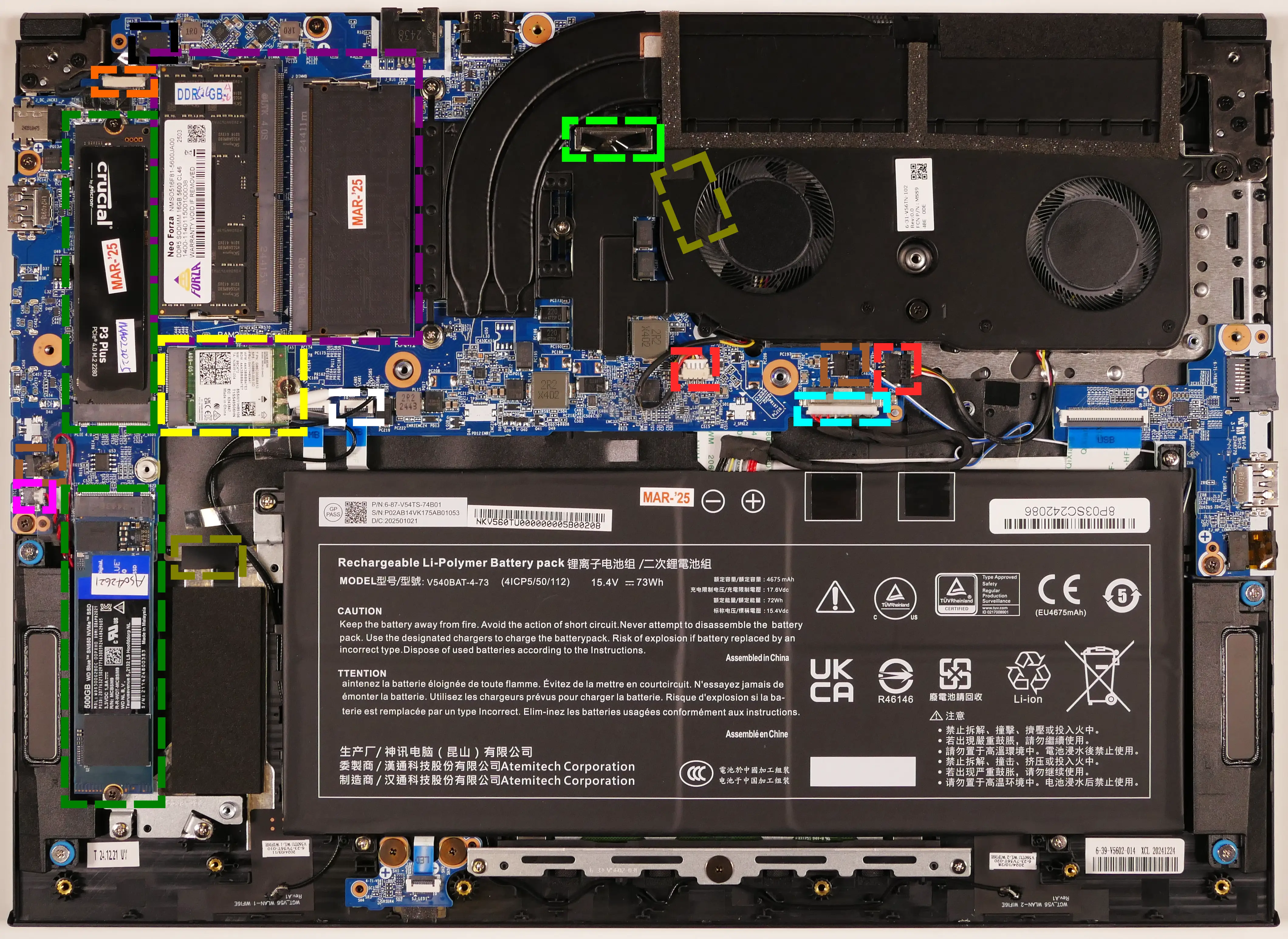 Under-Keyboard Connectors (16")