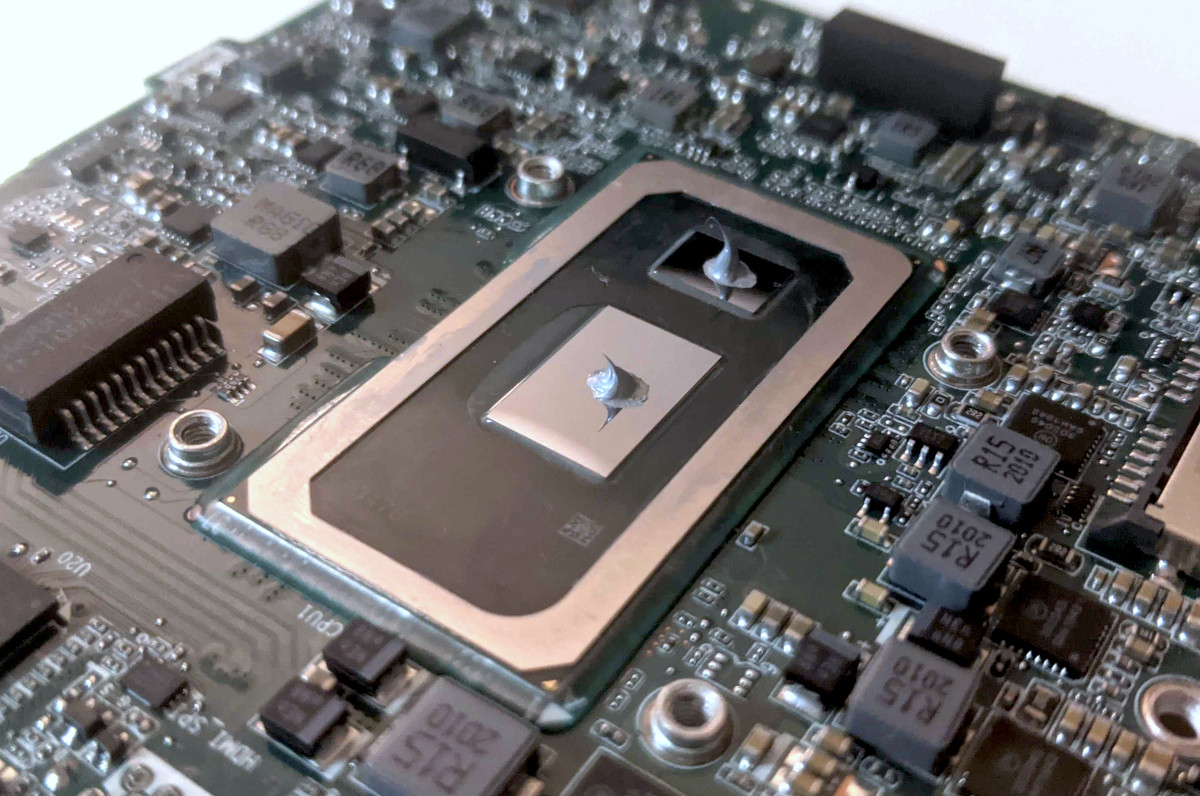 Thermal paste applied to CPU