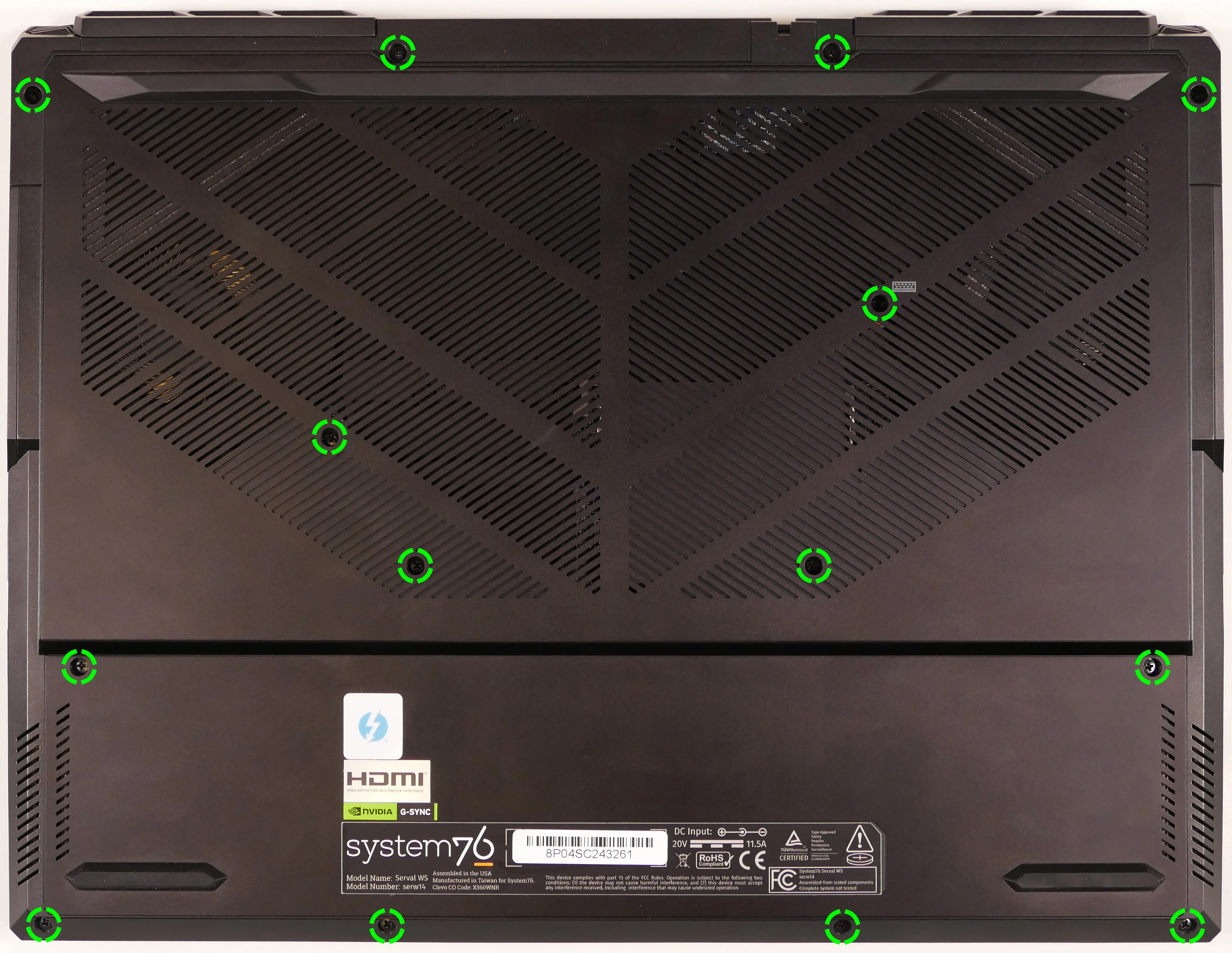 Bottom panel screws