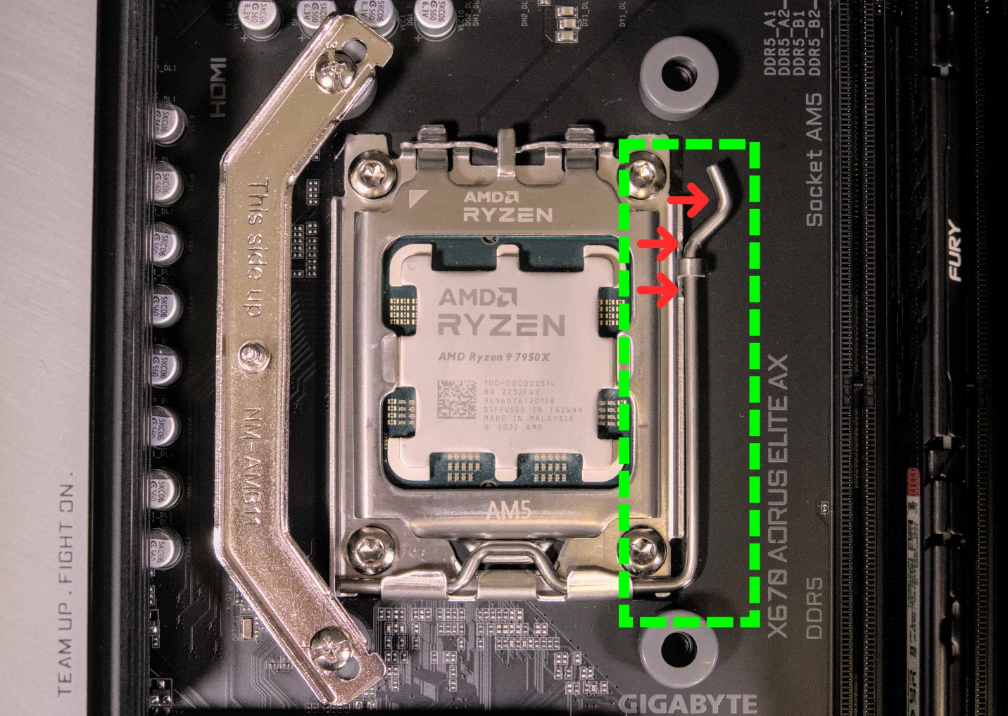 CPU locking pin