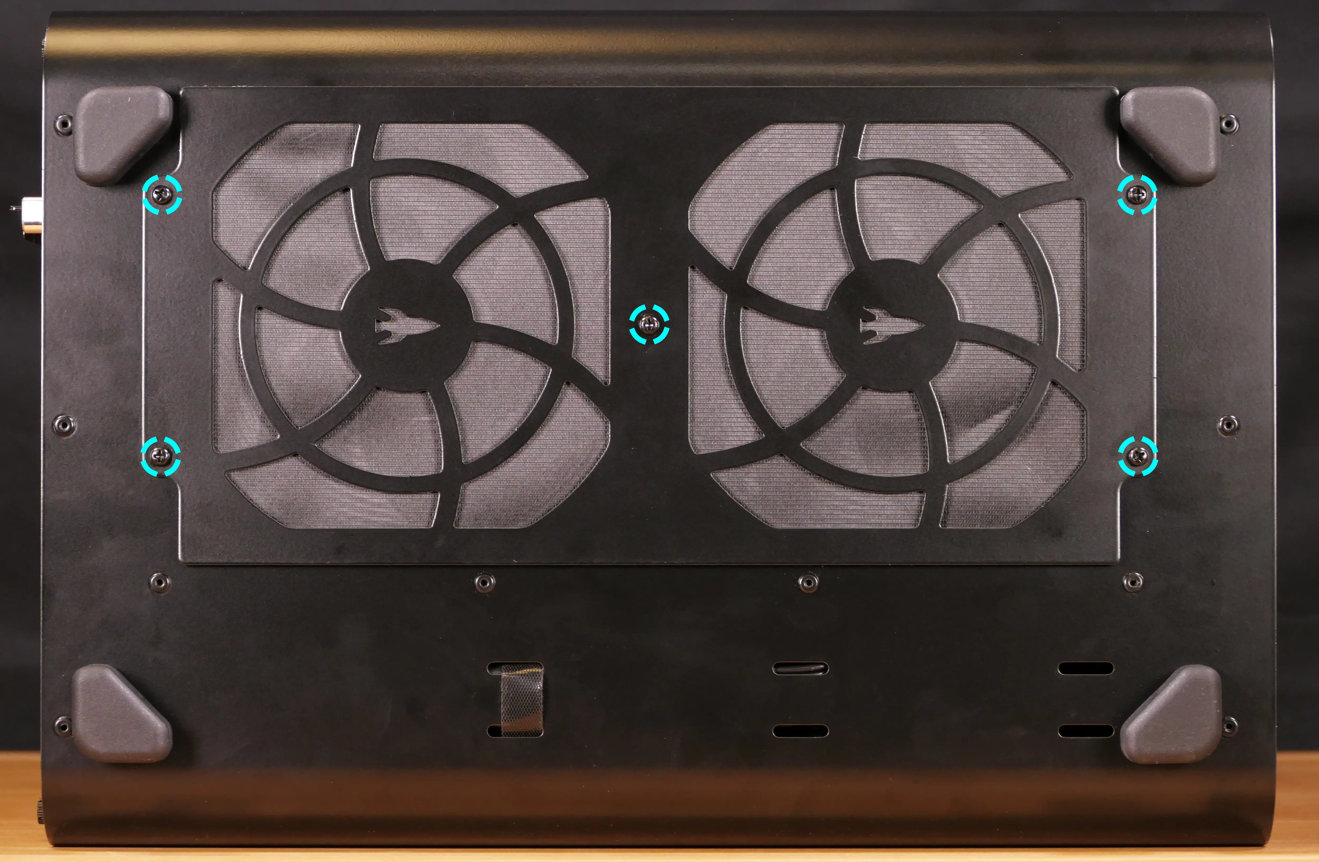 Bottom dust filter screws