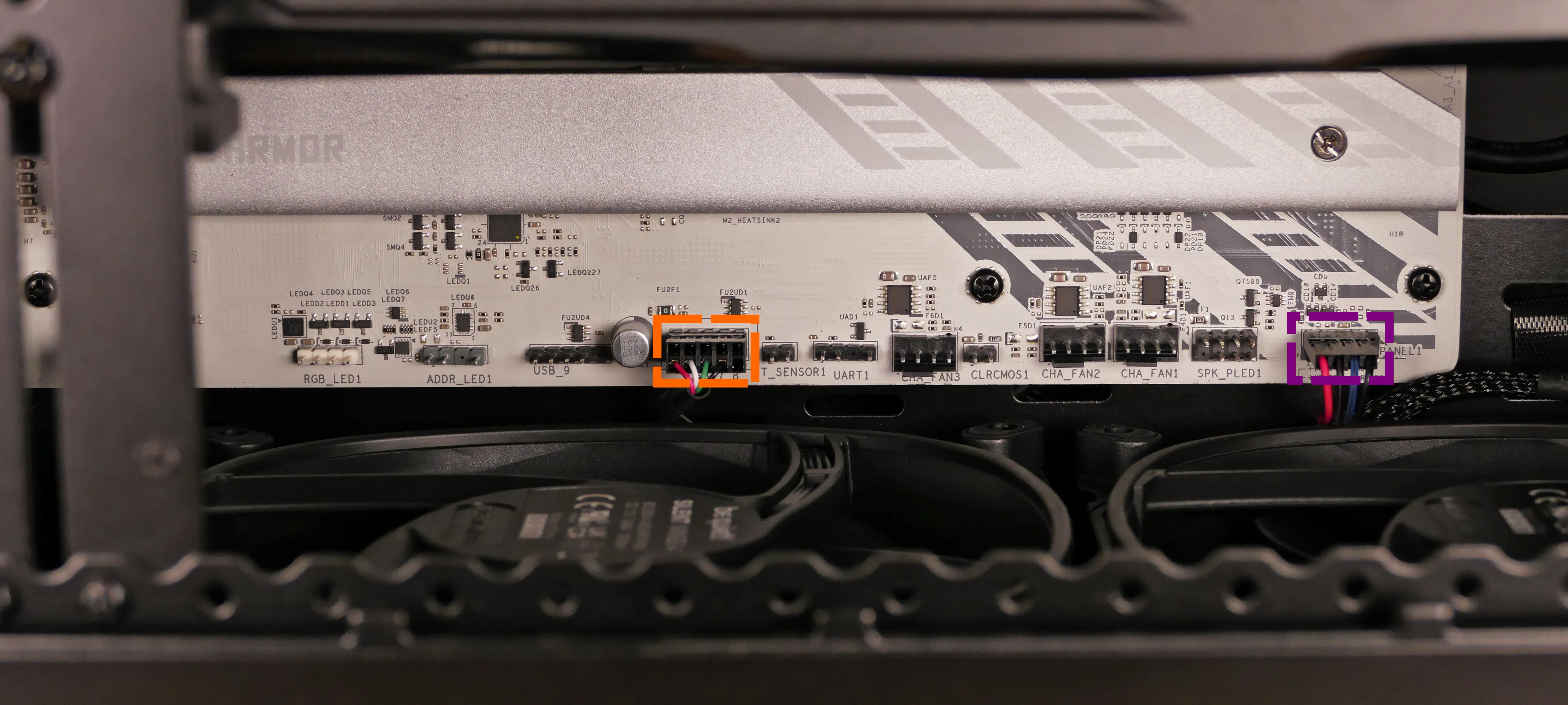 Motherboard bottom headers